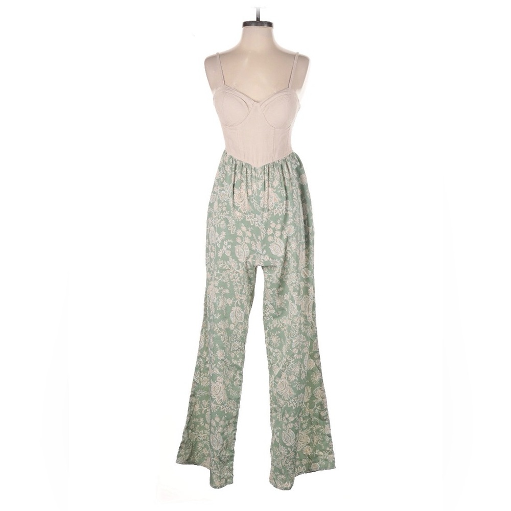 NWOT Band Of The Free sage floral corset jumpsuit